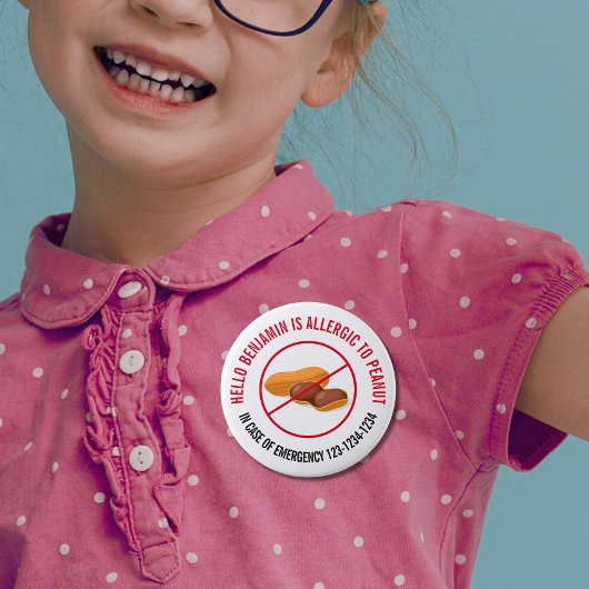 Peanut Allergy Badge Ronde Button 4,0 Cm
