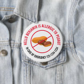 Peanut Allergy Badge Ronde Button 4,0 Cm (In situ)
