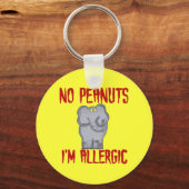 Peanut Allergy Elephant Sleutelhanger (Voorkant)