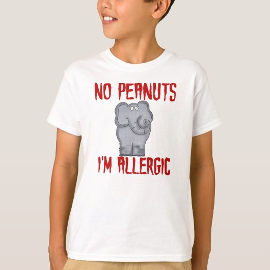 Peanut Allergy Elephant T-shirt (Voorkant)