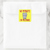 Peanut Allergy Elephant Vierkante Sticker (Tas)