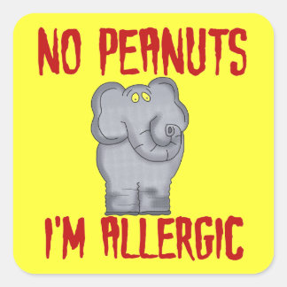 Peanut Allergy Elephant Vierkante Sticker