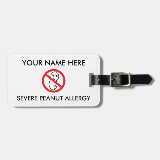 Peanut Allergy ID/ICE Bagagelabel (Voorkant horizontaal)