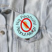 Peanut Allergy Pin Blue Ronde Button 4,0 Cm (In situ)