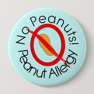 Peanut Allergy Pin Blue Ronde Button 4,0 Cm