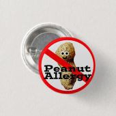 Peanut Allergy Pin Button Medical Alert (Voorkant /achterkant)