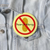 Peanut Allergy Pin geel Ronde Button 4,0 Cm (In situ)