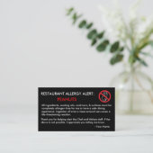 Peanut Allergy Restaurant & ICE Card - F/BSF Visitekaartje (Staand voorkant)