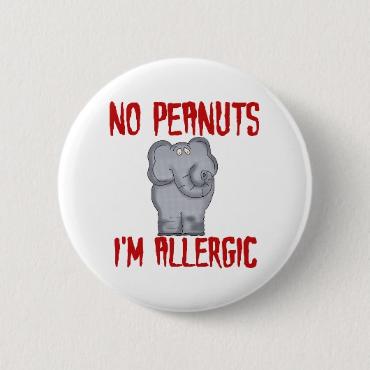 Peanut Allergy Ronde Button 5,7 Cm (Voorkant)