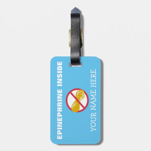 Peanut Allergy Superheld Alert Label voor Medische Bagagelabel (Achterkant verticaal)