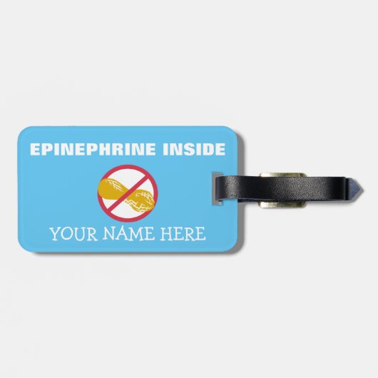 Peanut Allergy Superheld Alert Label voor Medische Bagagelabel (Achterkant horizontaal)