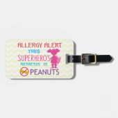 Peanut Allergy Superheld Alert Label voor Medische Bagagelabel (Voorkant horizontaal)