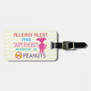 Peanut Allergy Superheld Alert Label voor Medische Bagagelabel