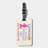 Peanut Allergy Superheld Alert Label voor Medische Bagagelabel (Voorkant verticaal)