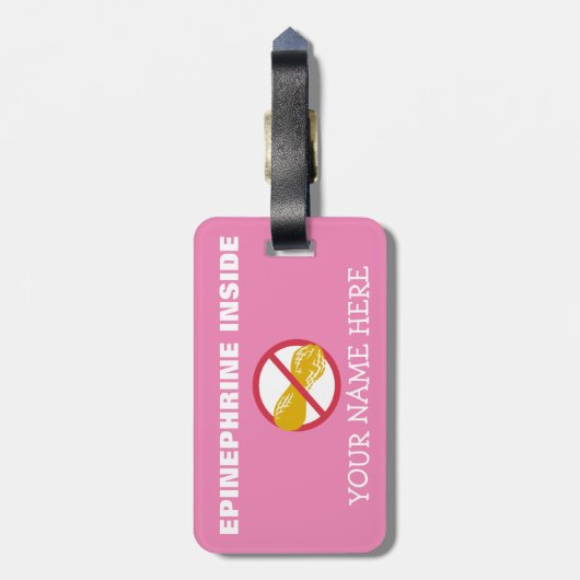 Peanut Allergy Superheld Alert Label voor Medische Bagagelabel (Achterkant verticaal)