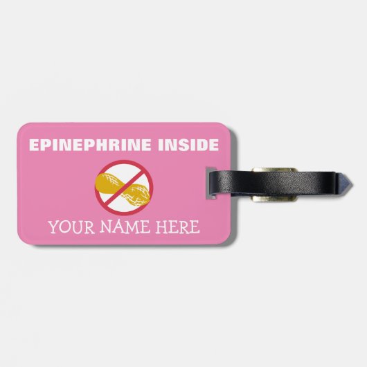 Peanut Allergy Superheld Alert Label voor Medische Bagagelabel (Achterkant horizontaal)