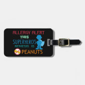 Peanut Allergy Superheld Alert Label voor Medische Bagagelabel (Voorkant horizontaal)