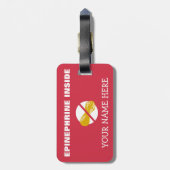 Peanut Allergy Superheld Alert Label voor Medische Bagagelabel (Achterkant verticaal)