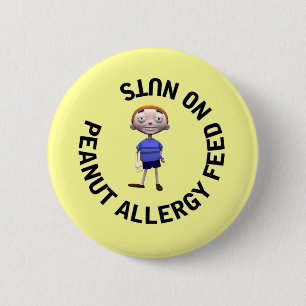 Peanut Allergy voert geen noten uit Ronde Button 5,7 Cm