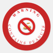 Peanut Allergy Warning Sticker (Voorkant)