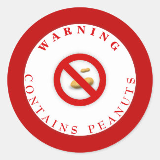 Peanut Allergy Warning Sticker