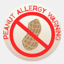 Peanut Allergy Warning Sticker