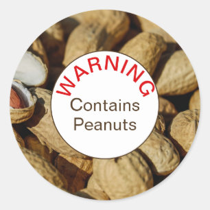 Peanut Allergy Warning Sticker
