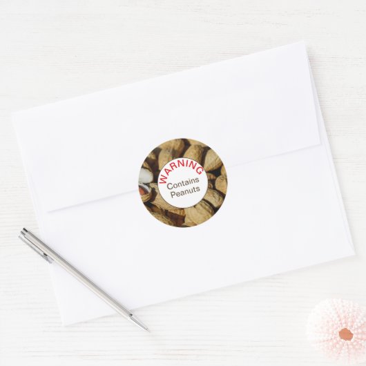 Peanut Allergy Warning Sticker (Envelop)