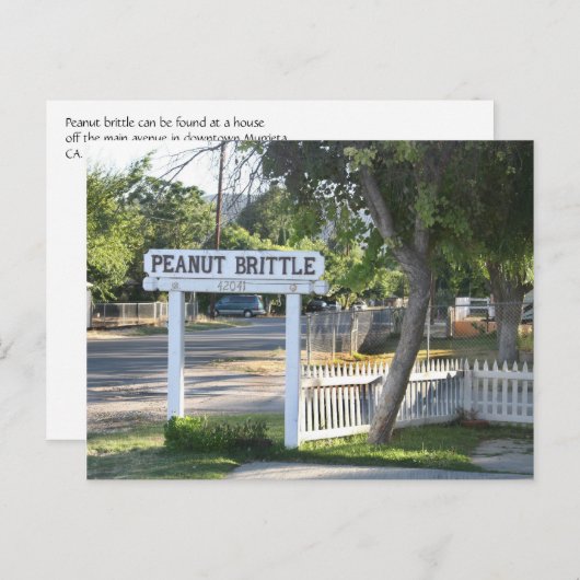 Peanut Brittle Sign in Murrieta, CA Briefkaart (Voorkant / Achterkant)