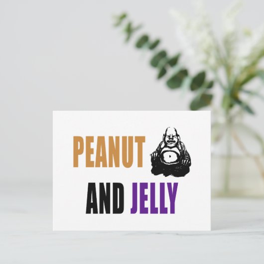 Peanut Buddha & Jelly Briefkaart (Staand voorkant)