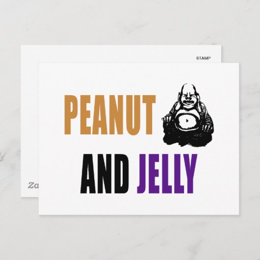 Peanut Buddha & Jelly Briefkaart (Voorkant / Achterkant)