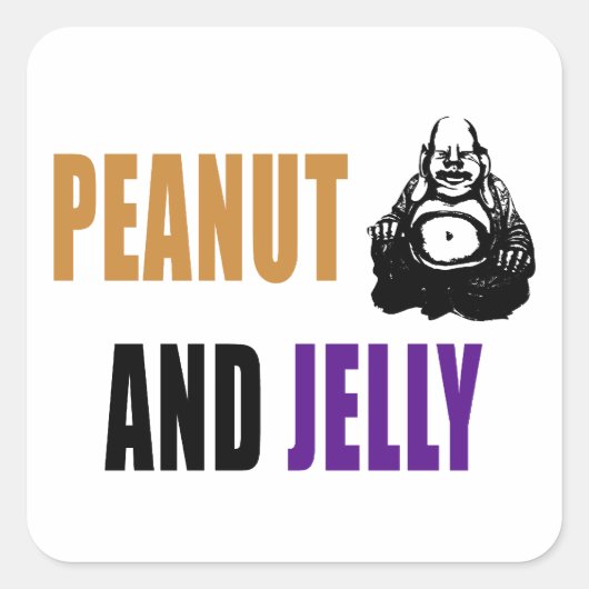 Peanut Buddha & Jelly Vierkante Sticker (Voorkant)