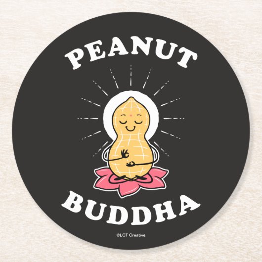 Peanut Buddha Ronde Kartonnen Onderzetter (Voorkant)