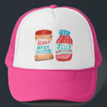 Peanut Butter & Aardbei Jelly Waterverf Art Trucker Pet<br><div class="desc">Bekijk dit pet en controleer mijn winkel op meer overeenkomende objecten zoals mokken,  stickers en meer. Pas dit met een naam of een andere tekst aan.</div>
