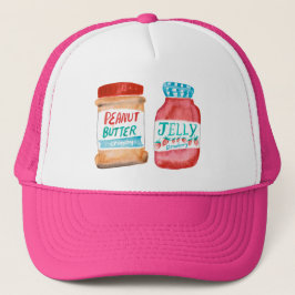 Peanut Butter & Aardbei Jelly Waterverf Art Trucker Pet