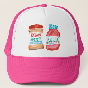 Peanut Butter & Aardbei Jelly Waterverf Art Trucker Pet
