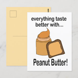 Peanut Butter Bread Voedsel Schattige Briefkaart