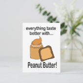 Peanut Butter Bread Voedsel Schattige Briefkaart (Staand voorkant)