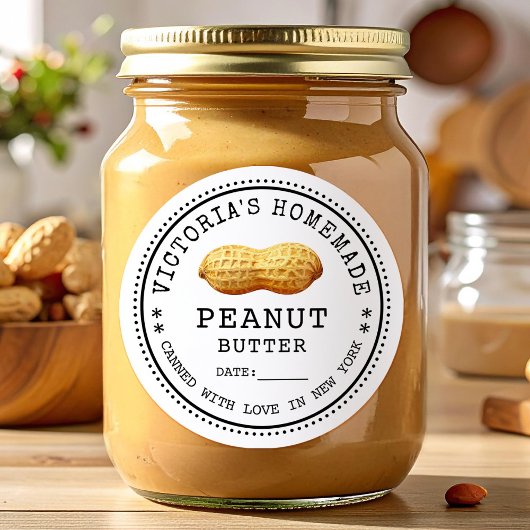 Peanut butter canning ronde sticker