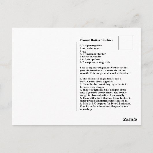 Peanut Butter Cookie Briefkaart (Achterkant)