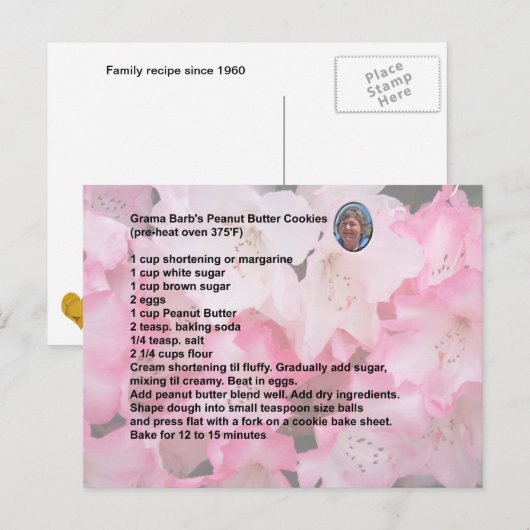 Peanut Butter Cookie Recipe Briefkaart (Voorkant / Achterkant)