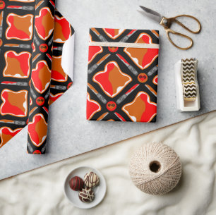 Peanut Butter en aardbei Jam Seamless Patter Cadeaupapier