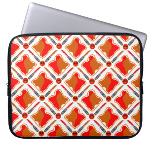 Peanut Butter en aardbei Jam Seamless Patter Laptop Sleeve
