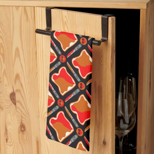 Peanut Butter en aardbei Jam Seamless Patter Theedoek (Derde Gevouwen)