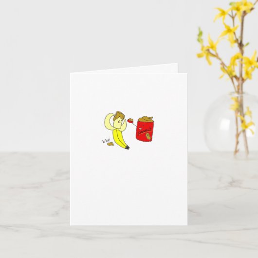 Peanut Butter en Banana Friend Card Kaart (Gele Bloem)