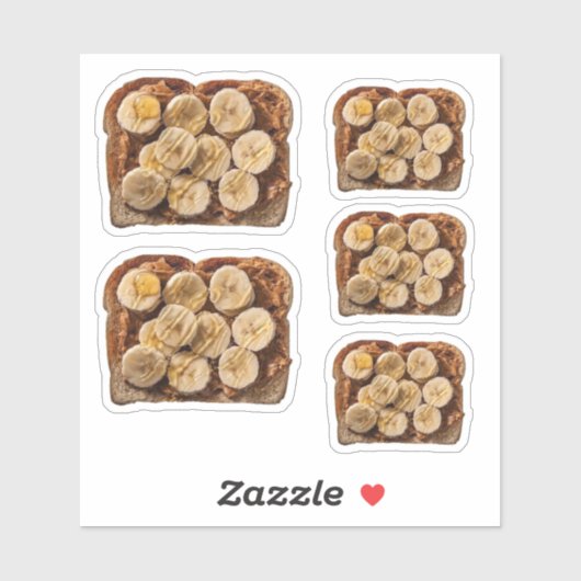 Peanut Butter en Bananentoast Sticker (Vel)