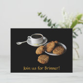 Peanut Butter en Coffee Brinner Invitation Kaart (Staand voorkant)