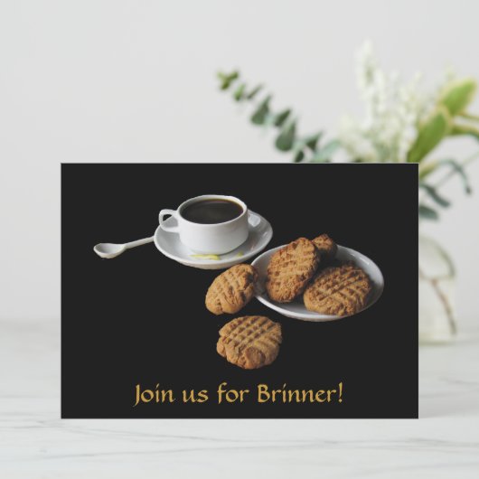 Peanut Butter en Coffee Brinner Invitation Kaart (Staand voorkant)