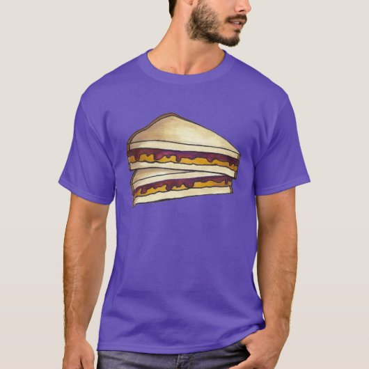 Peanut Butter en Grape Jelly Sandwich PBJ T-Shirt (Voorkant)