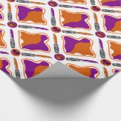 Peanut Butter en Grape Jelly Seamless Pattern Cadeaupapier (Hoek)